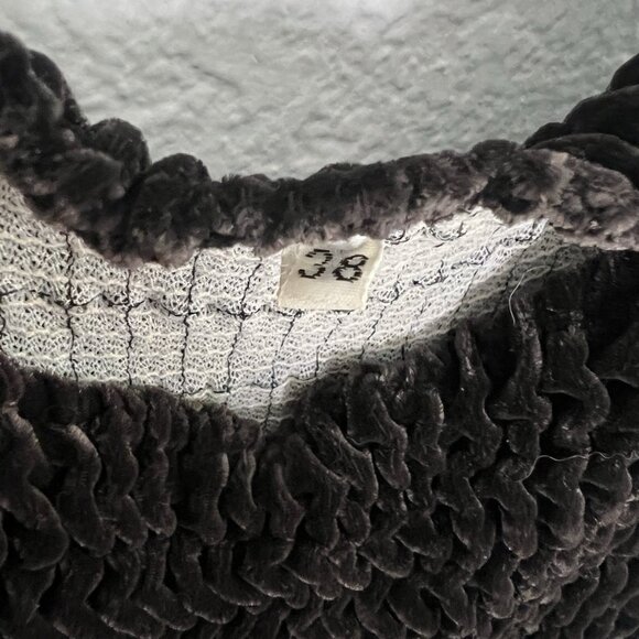 Vintage Brown Velvet Silk Art Deco Shirred Formal Dropped Waisted Gown Dress XL - Picture 12 of 15